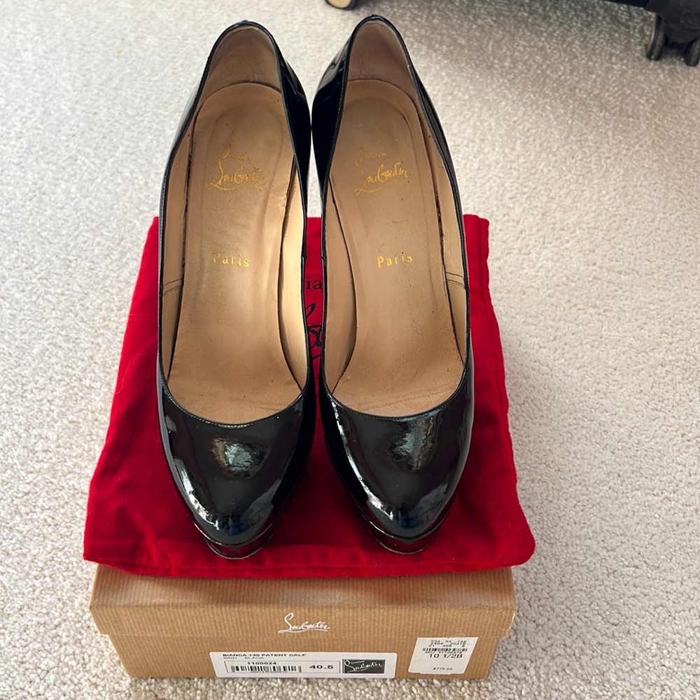 Black Bianca 140 Patent Calf Christian Louboutin Heels